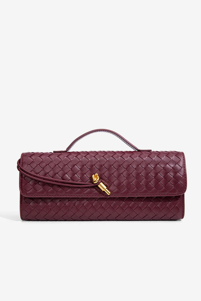 Elegant Woven Faux Leather Clutch