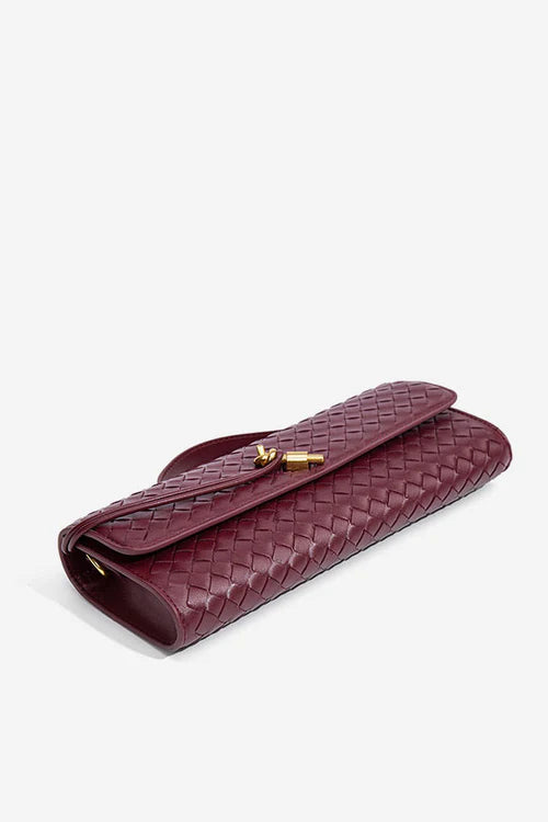 Elegant Woven Faux Leather Clutch