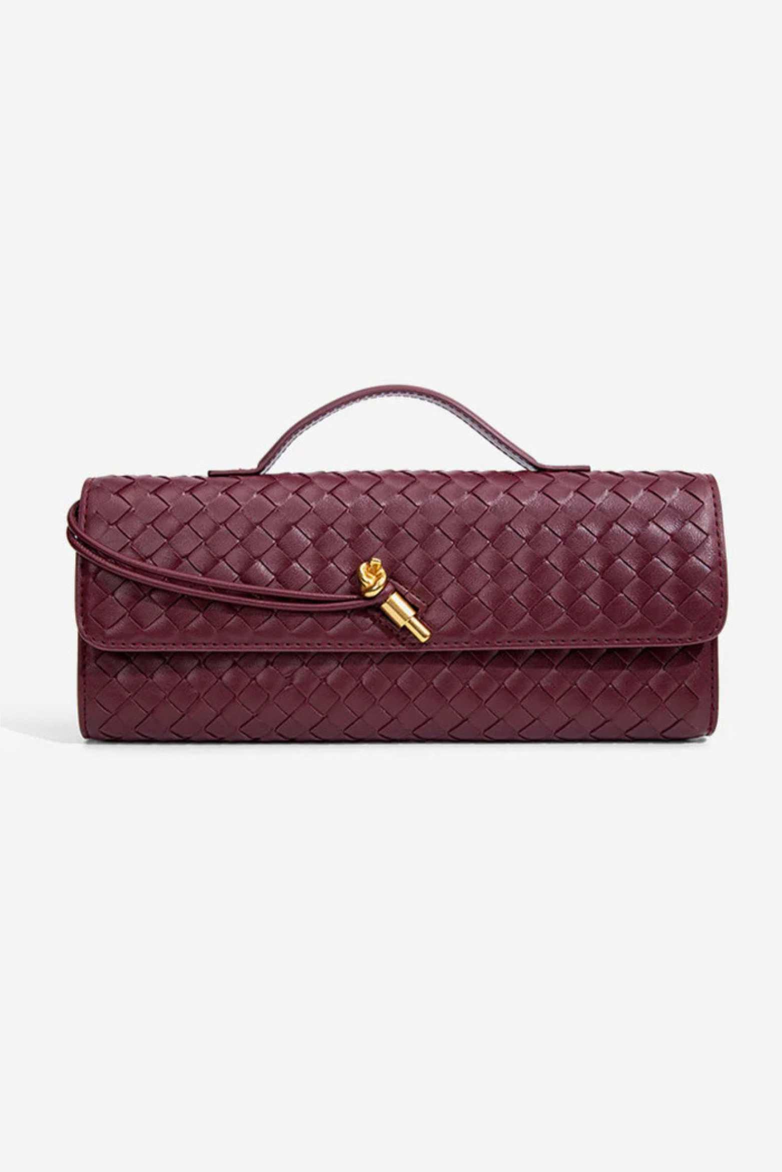 Elegant Woven Faux Leather Clutch