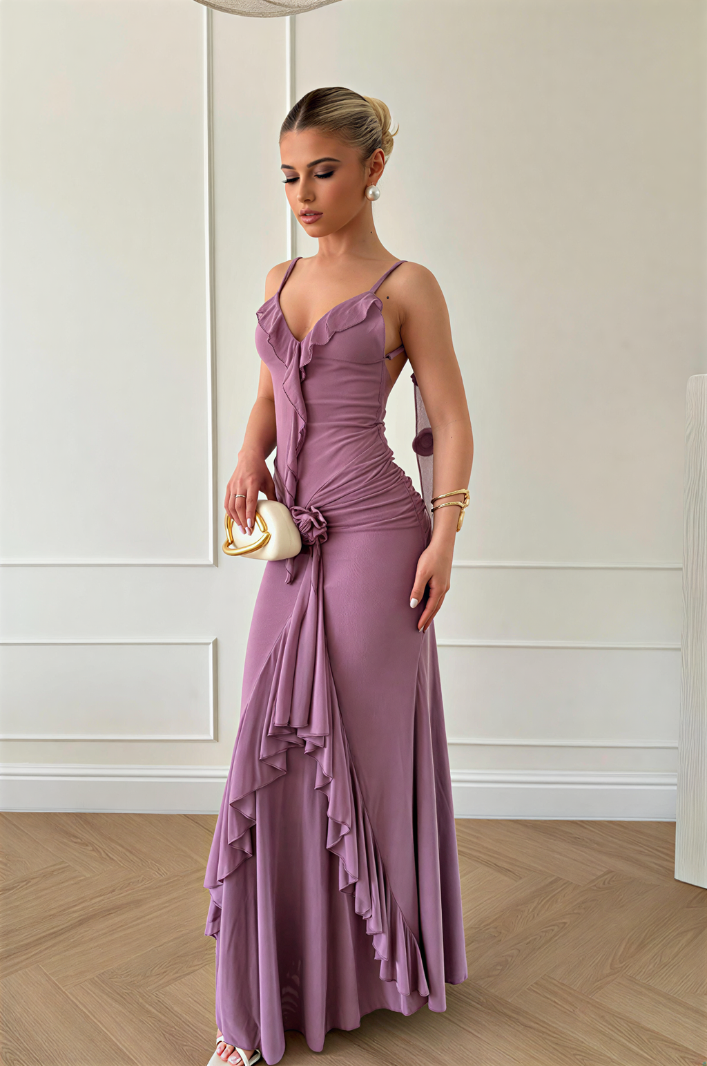 Louianna Rose Petal Backless Dress