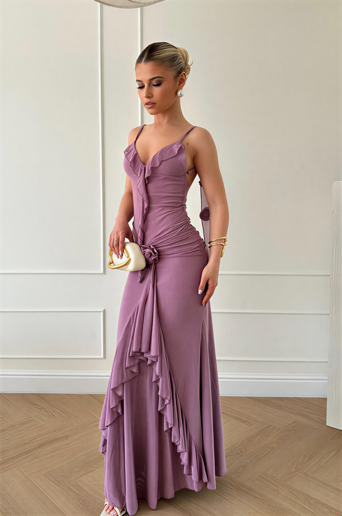 Louianna Rose Petal Backless Dress