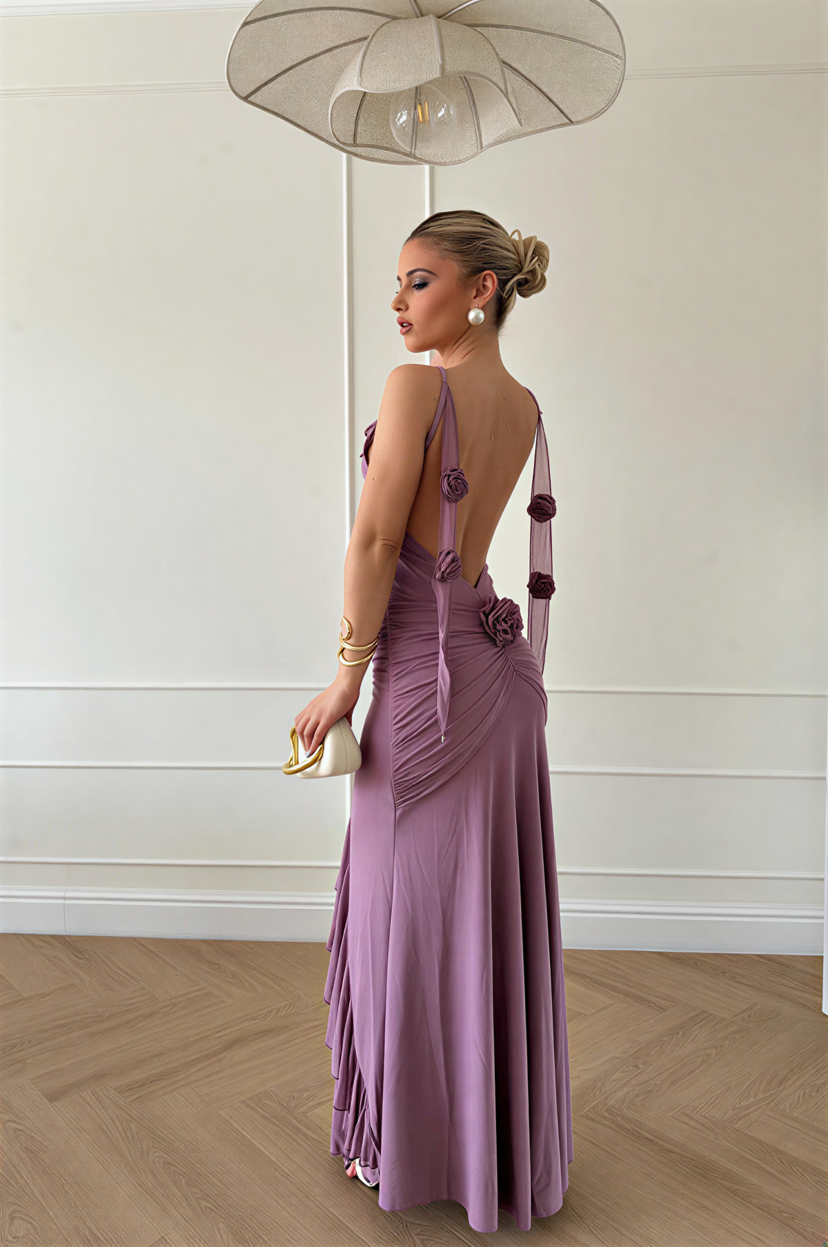 Louianna Rose Petal Backless Dress