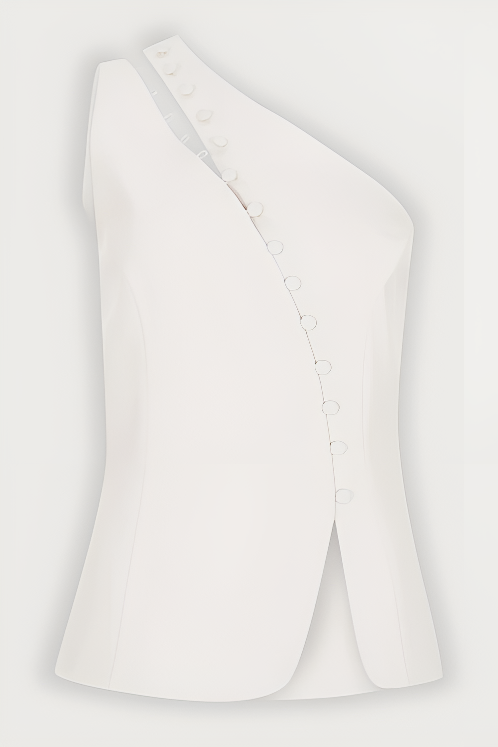 Ascent One Shoulder Button Detail Top