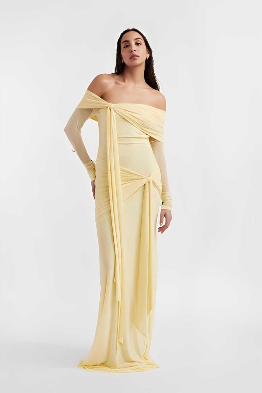 Solid Jersey Knotted Maxi Dress