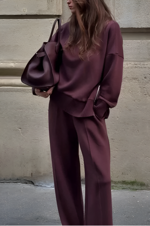 Double Soft Turtleneck Zip Sweatshirt & Pants Set