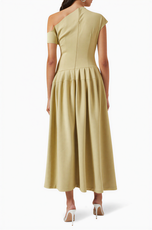 Solid Short Sleeve Midi Dress