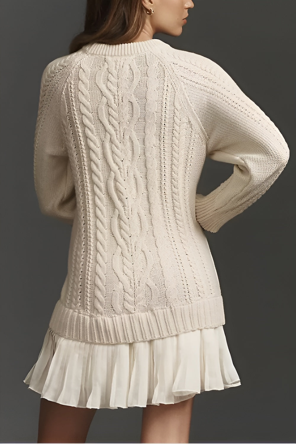Twist Shape Knit Sweater Mini Dress