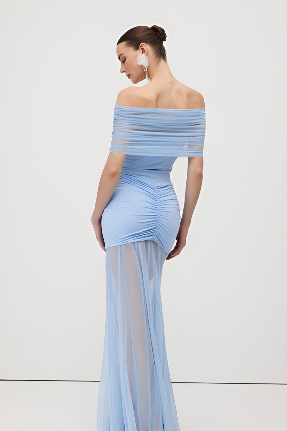 Slinky Off Shoulder Maxi Dress