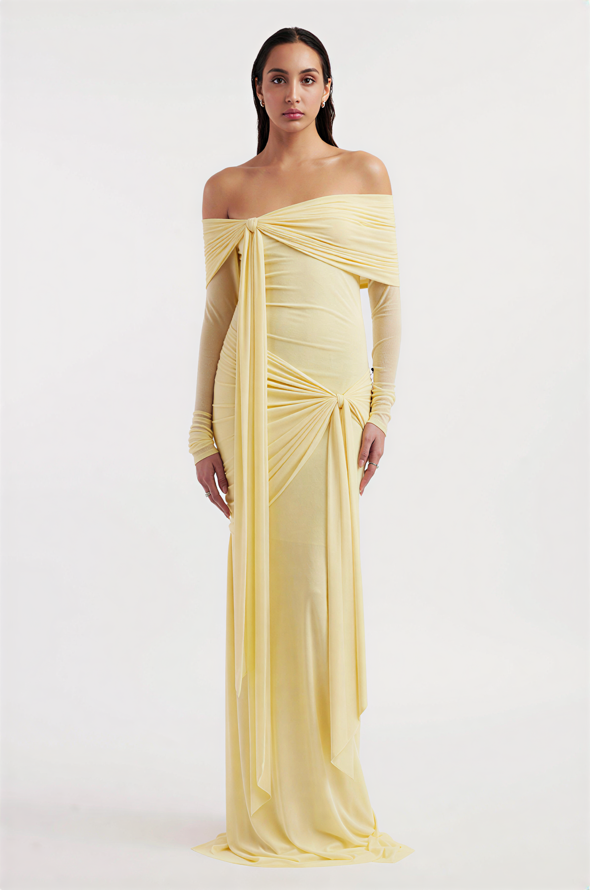 Solid Jersey Knotted Maxi Dress