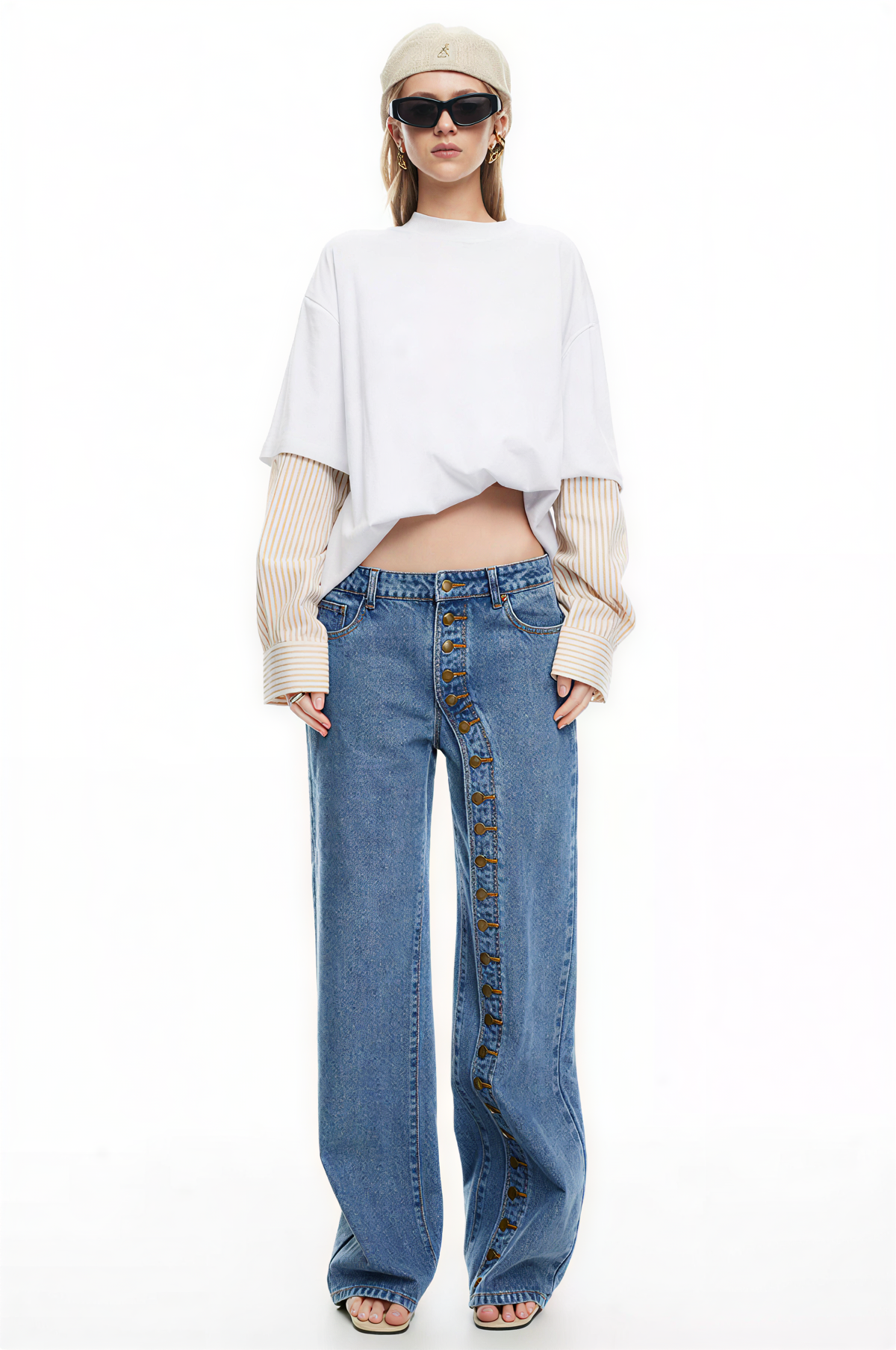 Women's Button Closure Penny Jeans