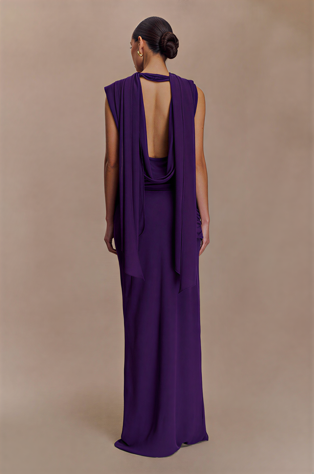 Chiffon Draped Maxi Dress