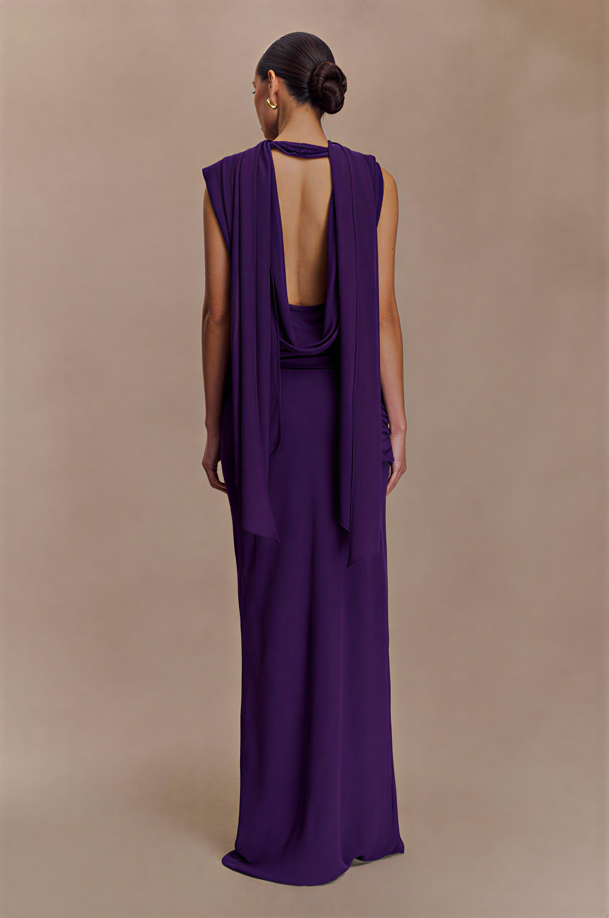 Chiffon Draped Maxi Dress