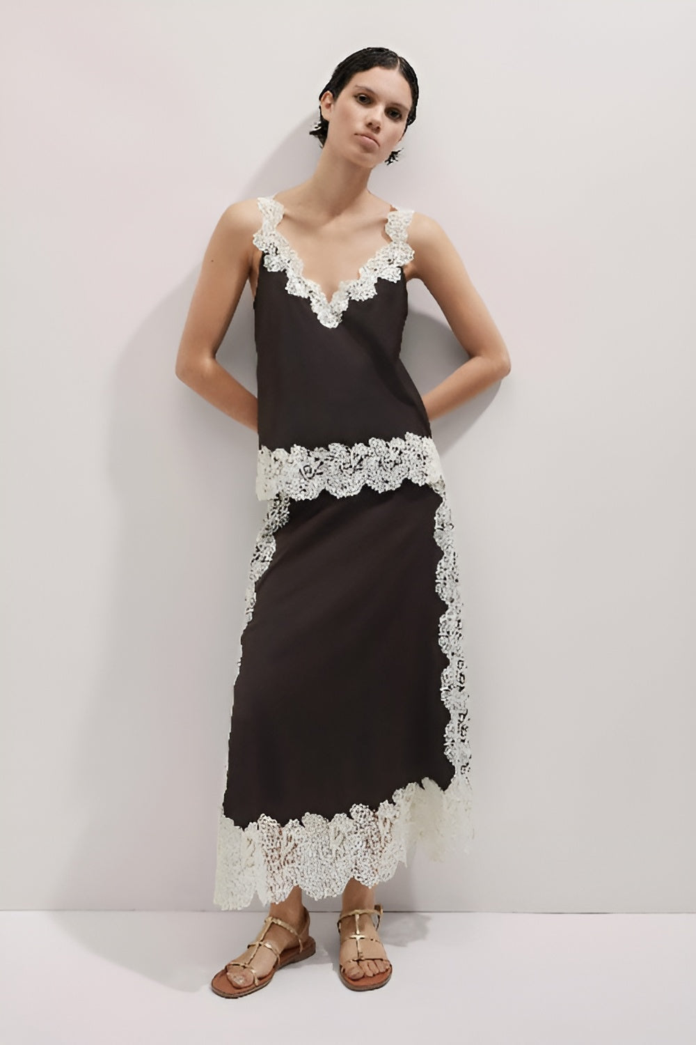 Floral Lace Cami Top + Skirt Co-ord