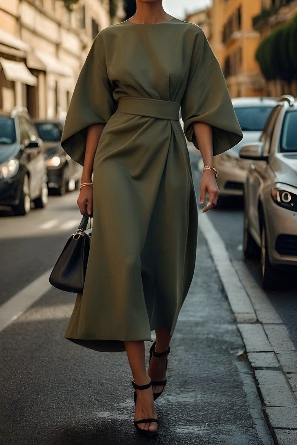 Luxe Shimmer Satin Long Dress