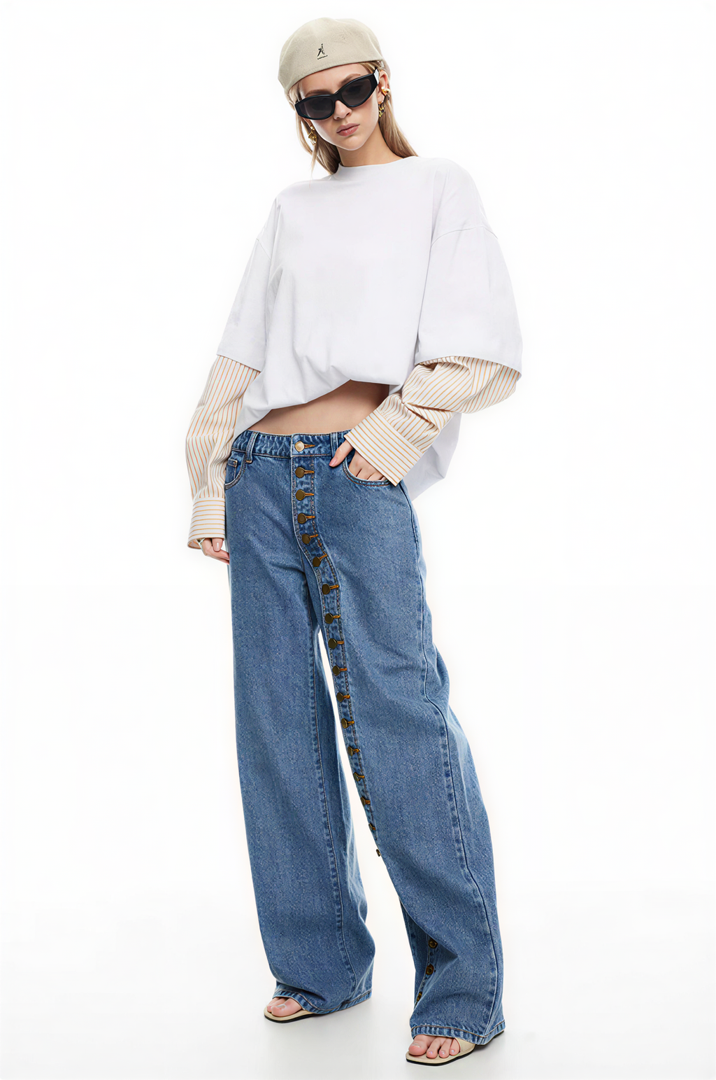 Women's Button Closure Penny Jeans