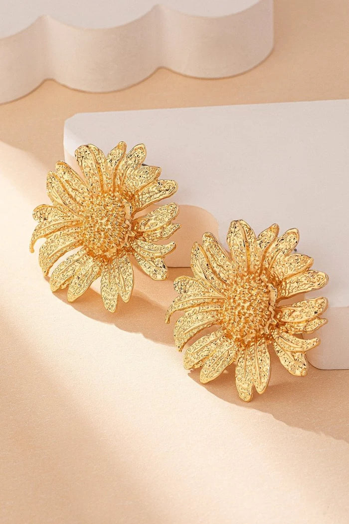Vintage Sunflower Drop Earrings
